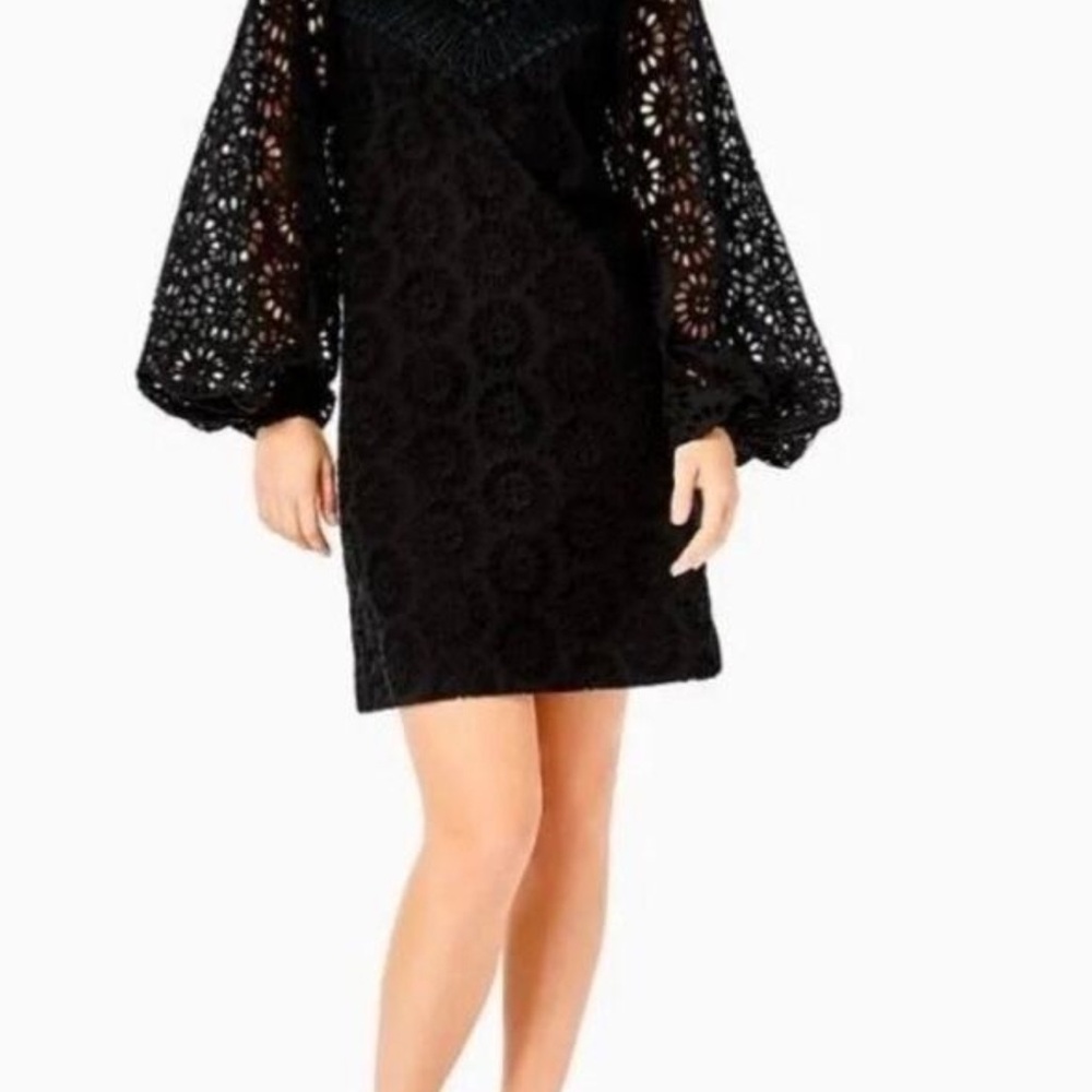 Lilly Pulitzer Priscilla Black Lace Long Sleeve Dress - Picture 5 of 9